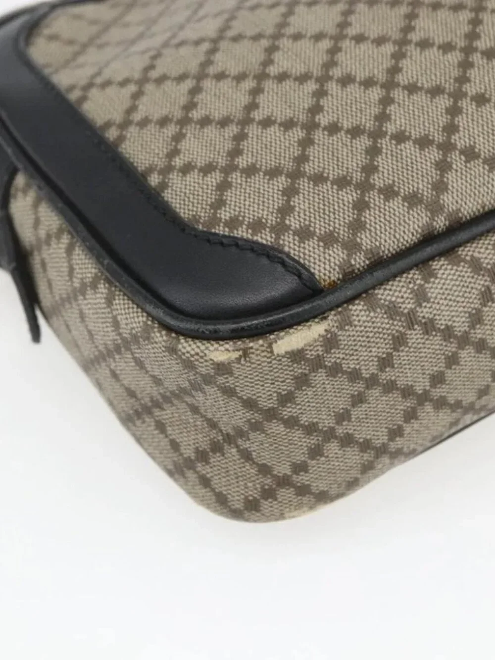 GUCCI Diamante Clutch Bag PVC Leather Beige - Picture 8 of 16